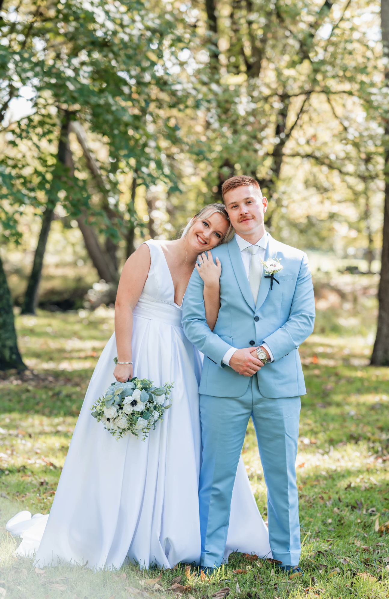 Powder blue wedding suit