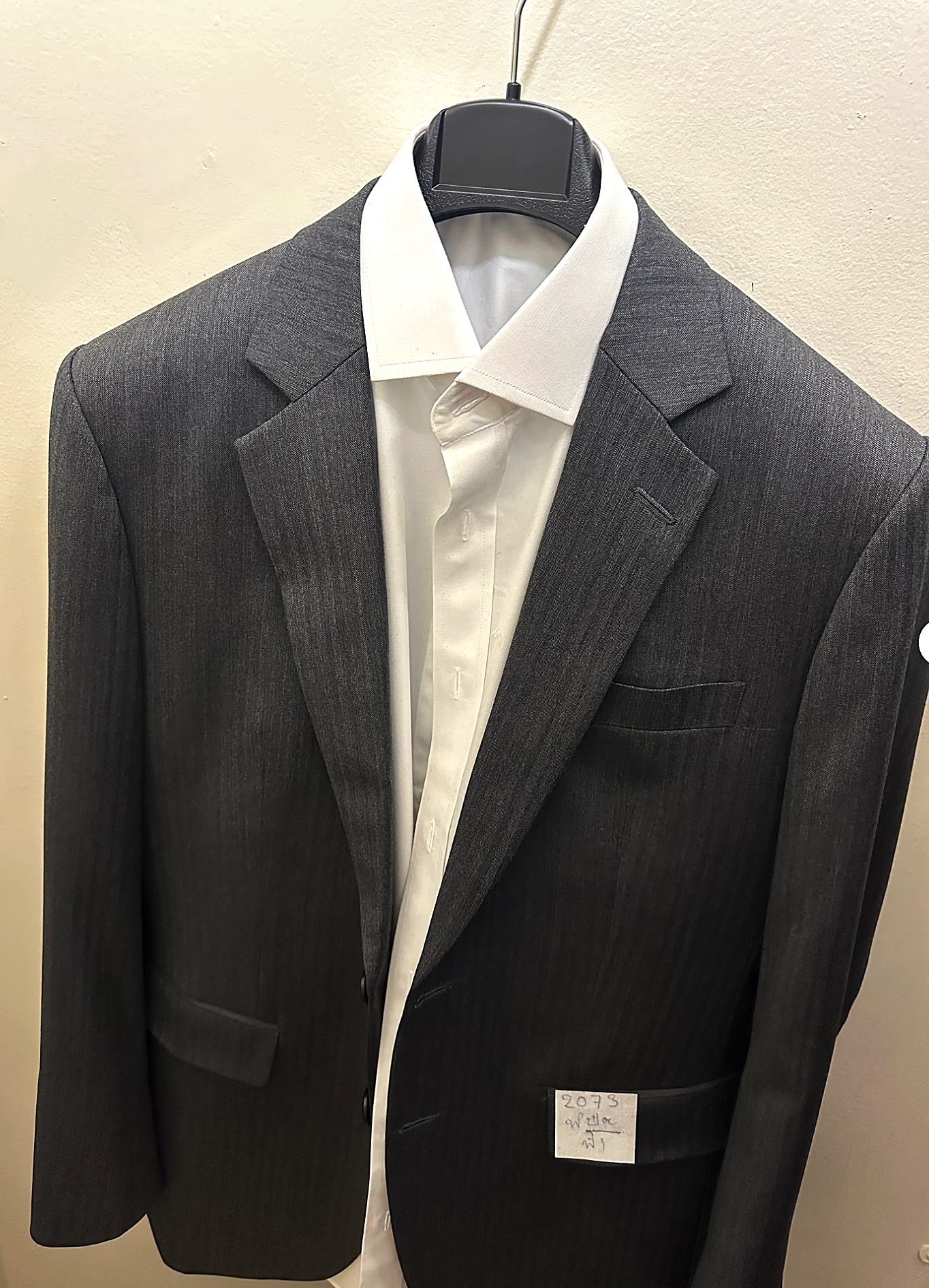 Grey herringbone suit