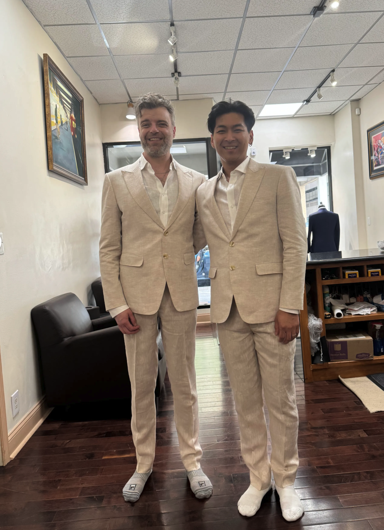Fitting the grooms