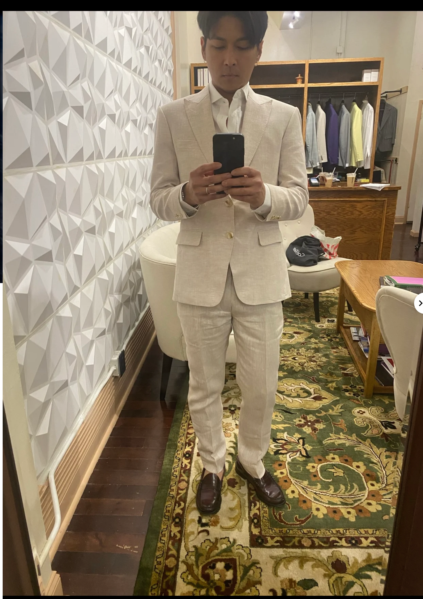 Fitting room mirror